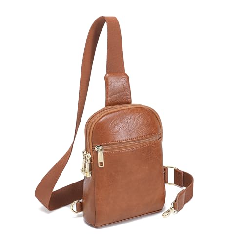INICAT Small Anti Theft Crossbody Bag for Women,Sling Purse,Brown