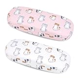 Beipegin Glasses Case 2-Pack, Cat Sunglasses Case for Girl, Protective Glasses Case with Glasses Cloth
