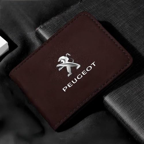 Car Registration Insurance Holder for Peugeot 2008 II SUV 2019-2024,Exclusive Logo Wear-Resistant Durable Folder Store ID Documents Driver's License Vehicle Document Storage,C