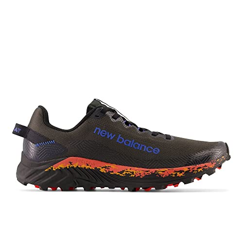 New Balance New Balance Men's FuelCell Summit Unknown V4 Trail Running Shoe, Blacktop/Neon Dragonfly, 7.5 M