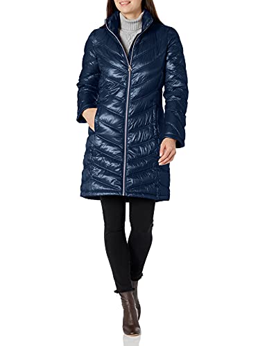 Calvin Klein Women's Plus-Size Chevron-Quilted Packable Down Coat