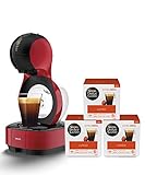 Krups Nescafé Dolce Gusto Lumio KP1305 Kapsel Kaffeemaschine, rot, 1,0 l + Lungo Kaffeekapseln (100 Prozent Arabica Bohnen, Aromaversiegelte Kapseln) 3er Pack (3 x 16 Kapseln)