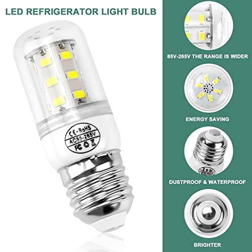 Updated 5304511738 Light Bulb Refrigerator Kei D34L Bulb,Led Refrigerator Light Bulb 3.5W Compatible With Frig.idaire Refrigerator Light Bulb Ap6278388 Ps12364857 (85V-265V White Light*2 Pice) #TOP1