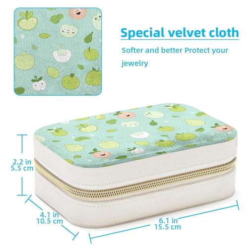 Boîte à bijoux double couche en vert fruit pour bagues et colliers - 5