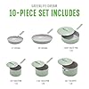 GreenLife 10-Piece Nonstick Ceramic Cookware Set, Lightweight Healthy PFAS-Free Pots & Pans with Lids, Dishwasher & Oven Safe, Durable Body, Silicone Stay-Cool Handles, Easy Release, Sage Green #2