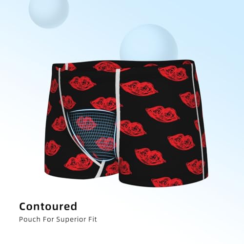 Boys' Cotton Boxer Brief Soft Underwear-Red Beautiful Lips4