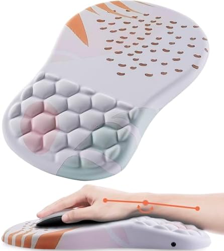 Keyboard Wrist Rest Pad Ergonomic Support For Computer Laptop Typing White Marble 138 X 28 - View #2