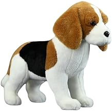 Realistic Beagle Plush - 11.4 Large Beagle Dog Stuffed Animal - Plushy and Squishy Pillow - Cute Dog Puppy Animal Plushie