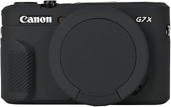 G7X2 Case, Camera Case for Canon G7 X Mark II, Soft Silicone Protective Cover with Removable Lens Cover for Powershot G7X Mark II DSLR Camera,Black