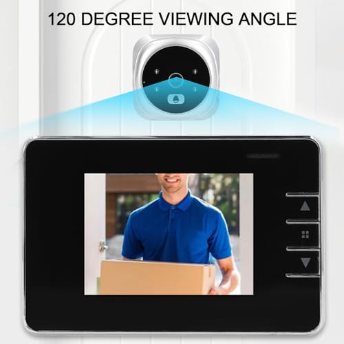 CHICIRIS Caméra Judas, Sonnette Vidéo WiFi avec écran LCD 3 Pouces 1080P, Grand Angle de 120 Degrés, Vision Nocturne, Détection de Mouvement, Audio Bidirectionnel, pour Porte