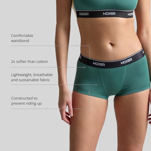 Image of Woxer Womens Boxer Briefs Underwear - Ultra Short Boyshorts Panties, Modal Fabric, Chafe-Free, Boxers for Sleep & Gym