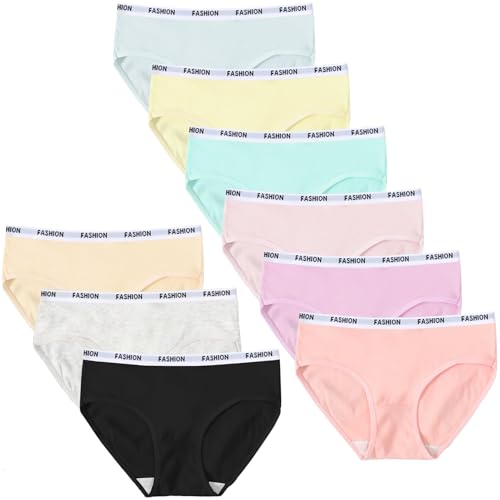 Teen Girls Underwear Cotton Panties Briefs Bikini for 7-18 Years Multipack Pack of 9