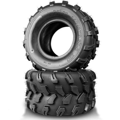 PROPARTS Set of 2 18x9.5-8 ATV Tires 18x9.50-8 Off-road Lawn Mower Tractor Tire, Turf Trail Mud Sand Tires, 4PR, Tubeless