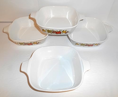 Vintage Corning Ware Spice of Life Individual Casseroles - P-41-B - Set of 4