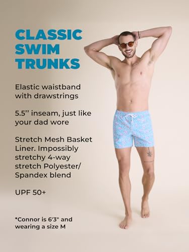 Image of Chubbies Men's Swim Trunks, Stretch Swimming Board Shorts, 5.5 inch Inseam