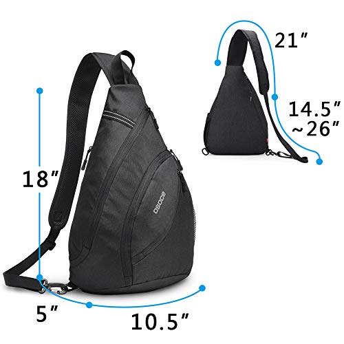 OSOCE Sling Bags, Cross body Left Right Handed Switchable Chest Bag for Sports (Black)
