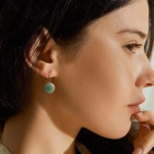 SELOVO Round Crystal Stone Huggie Earrings Fishhook Drop Earrings Gold Tone3