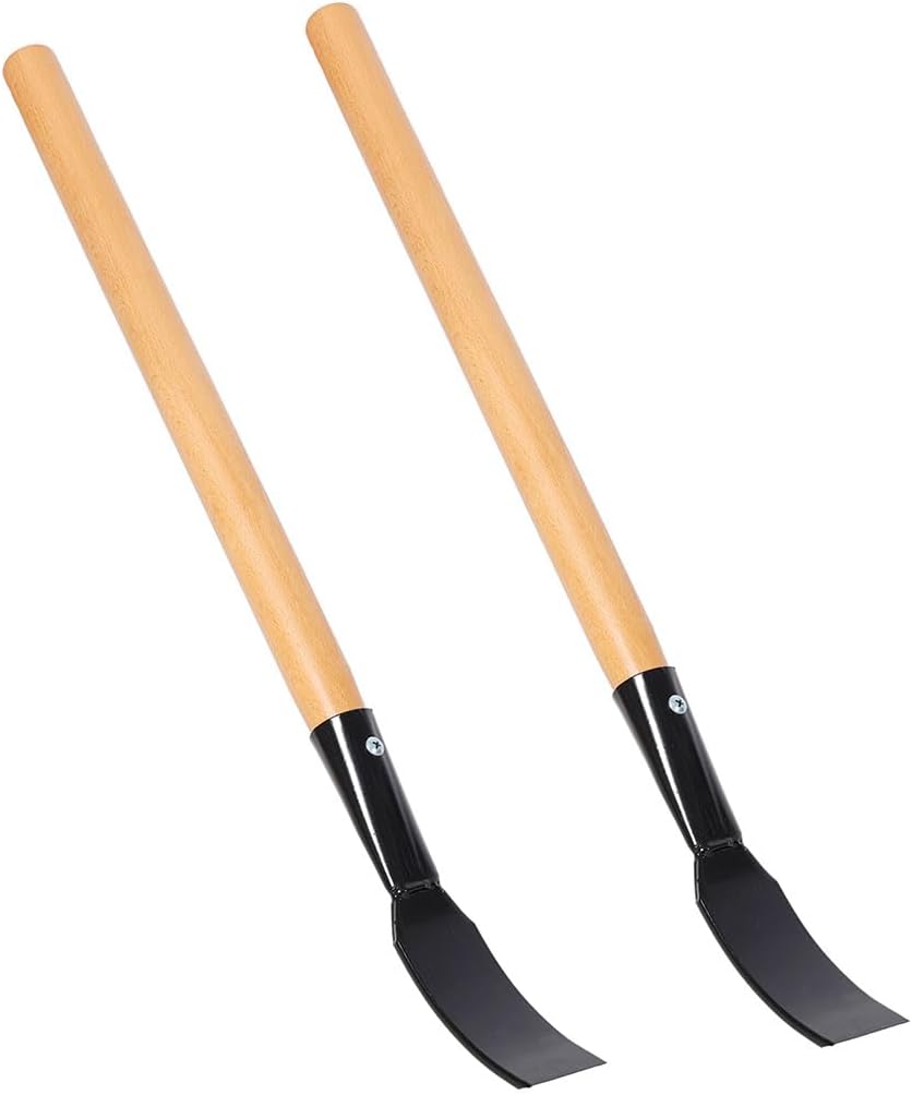 2 Pack Bark Spud Debarking Tool 25 Inch, Heavy Duty Log Peeler with Wooden Handle & Steel Blade, Manual Bark Removal Tool for Logs, Timber, Forestry, Woodworking