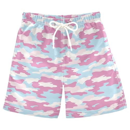 JUNZAN Camouflage Boys Swim Trunks Toddler Swimming Trunks for Boy Beach Swim Shorts Sky Blue