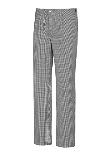 BP Gourmet 1353-910-33 Koch-/ Bäckerhose - Gummizug am Rücken - Reine Baumwolle - Normale Passform - Größe: 102 - Farbe: schwarz-weiß Pepita
