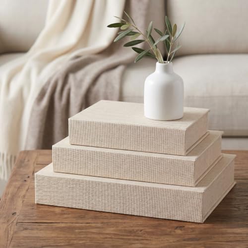 Boîtes de rangement décoratives pour bibliothèque et table basse chic