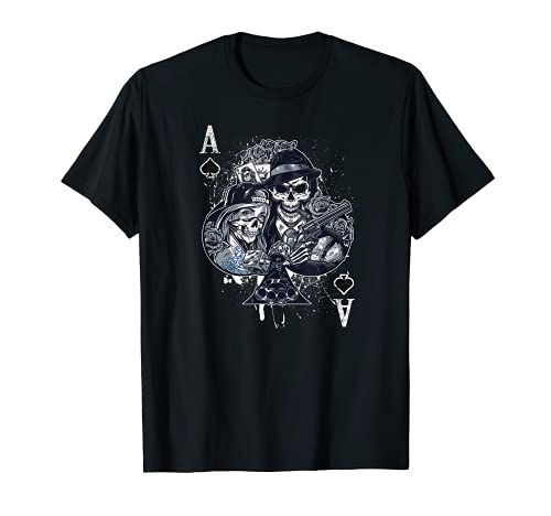 Gangsta Style Ace Of Spades Texas Holdem Poker Player Design Camiseta