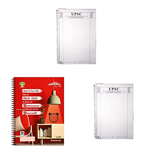 Image of amblitz UPSC Mains Answer Sheet, Blank for Practice (A4, Pack of 2) & Spiral Notebook (A4-500 Pages) Unruled & UPSC Mains Blank Practice Answer Sheet (A4, Pack of 4)