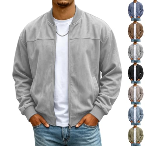 Zip Up Jacket Men Light Business Casual Bomber Jacket with Pockets 2026 - image 1