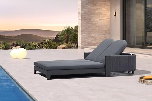 Image of PURPLE LEAF 1 Piece Patio Conversation Set Couch Sectional Set with Cushion 2-Person Set Outdoor for Garden Poolside Backyard Nurture Shale