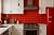 4 in Ceramic Tile Gloss 4 1/4" Box of 10 Piece for Bathroom Wall and Kitchen Backsplash (Red)