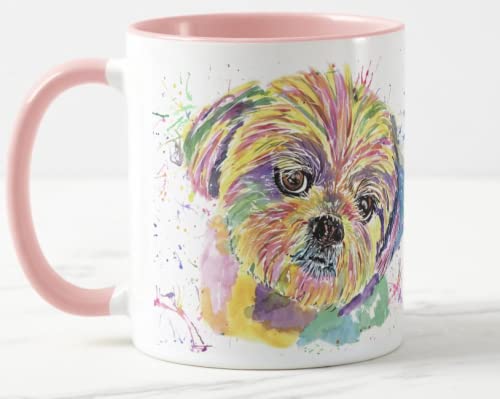 Vixar French Bulldog Frenchie Dog Pet Acquerello Arcobaleno Arcobaleno Tazza Colorata Tazza Regalo Compleanno Lavoro Ufficio Natale Tè Caffè L Blu