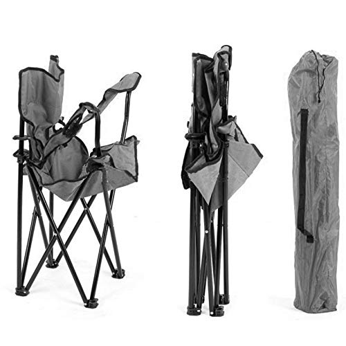 Cadeira Dobravel Braço Porta Copo Praia Jardim Camping Bolsa Transporte Cinza