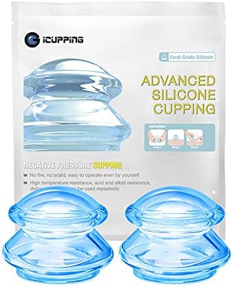 Silicone Cupping Set Vacuum Suction Cupping Therapy Sets for Facial Body Massage, Deep Tissue Myofascial Release, Pain Relief, Muscle Relaxation Joint Pain Cellulite & More (S (2 pcs))