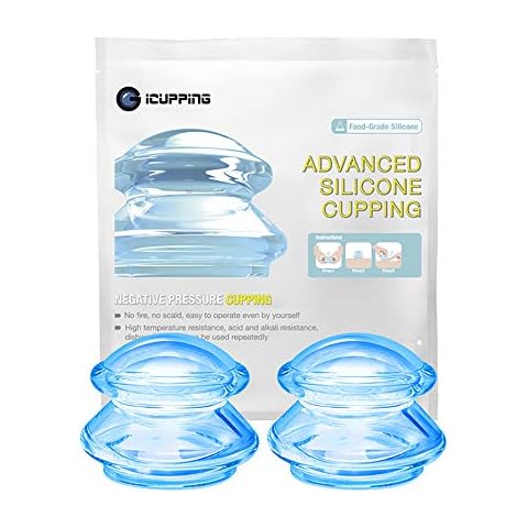 Silicone Cupping Set Vacuum Suction Cupping Therapy Sets for Body Massage, Deep Tissue Myofascial Release, Pain Relief, Muscle Relaxation & More (S (2 pcs)) Cover