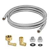 JUWO 6 FT Dishwasher Installation Kit, Stainless Steel Dishwasher Water Supply Line with 3/8' Compression Dishwasher Connectors, Short Distance Connection