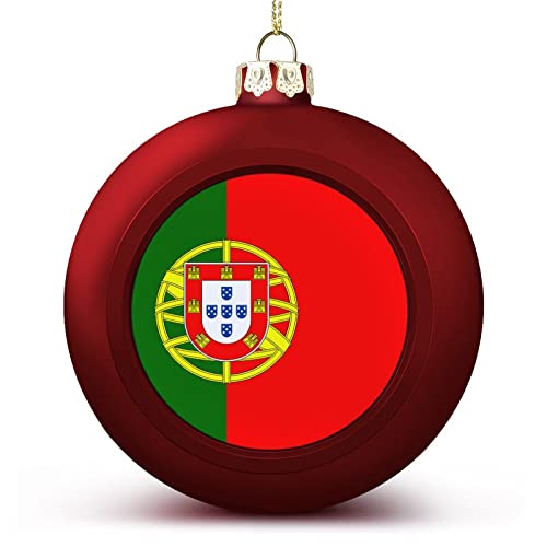 Funlucy Portugal-Weihnachtskugel, Ornament, Nationenflagge, Portugal-Flagge, Ball-Ornamente, hängendes Andenken für Weihnachten, Jahrestag, Urlaub, Geburtstag, Geschenk