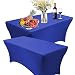 Reliancer 2 Pack 4\6\8FT Rectangular Spandex Table Cover Four-Way Tight Fitted Stretch Tablecloth Table Cloth for Outdoor Party DJ Tradeshows Banquet Vendors Weddings Celebrations (6FT, Blue)