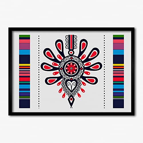 Cadre MDF Tulup 70x50 cm avec peinture à motif folklorique polonais pour déco murale