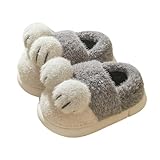 子供用スリッパ 男の子 パンダ シンプル キッズ 女の子 冬 ルームシューズ 洗える かかとあり 可愛い もこもこ 室内履き 折り畳み ルームスリッパ 動物 おしゃれ ふわふわ アスリッパ 滑り止め 暖かい 柔らかい 秋 防寒 厚底(17.0 cm,グレー)