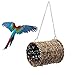 Hemoton Fashion Pet Hammock for Animals Natural Straw and Winter Nest for Parrots Squirrels and Birds Cozy Warm Bed for Indoor Use