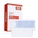 Staples #10 White Security‑Tinted Business Envelopes, Self‑Seal, Premium Office Mailing Envelopes, 500/Pack