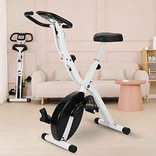 Pleny Basic Folding Exercise Bike, Stationary Bikes For Home, Upright Indoor Cycling Bike, Foldable Stationary Bike Machine With Large Comfortable Seat Cushion And Tablet Holder For Home Gym Workout #TOP1