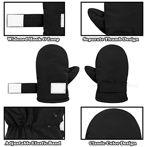 Image of Sarfel 2 Pairs Toddler Gloves Waterproof Toddler Winter Mittens for Kids Snow Gloves Warm Baby Winter Mittens for Boys Girls, Navy & Black, 2-5T