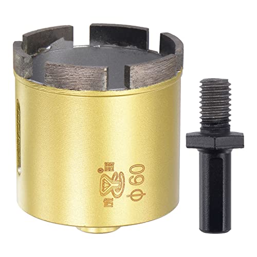 sourcing map Sintered Diamond Core Drill Bits 60mm Hole Saws with M10 Arbor Adapter for Masonry Porcelain Tile Marble Concrete Stone Brick