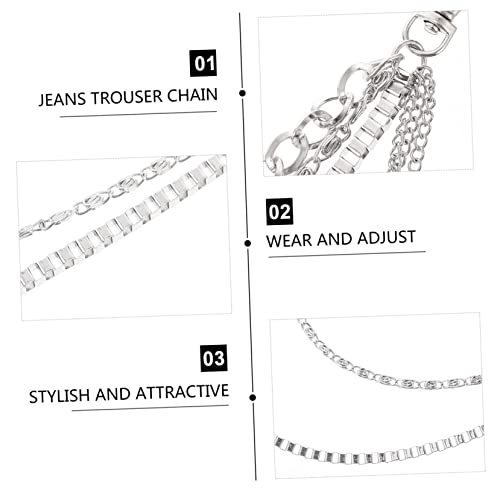 VALICLUD 2pcs Men Multilayer Waist Chain Fashionable Chain Accessory for Pants Unique Style for Casual Wear and Festivals3