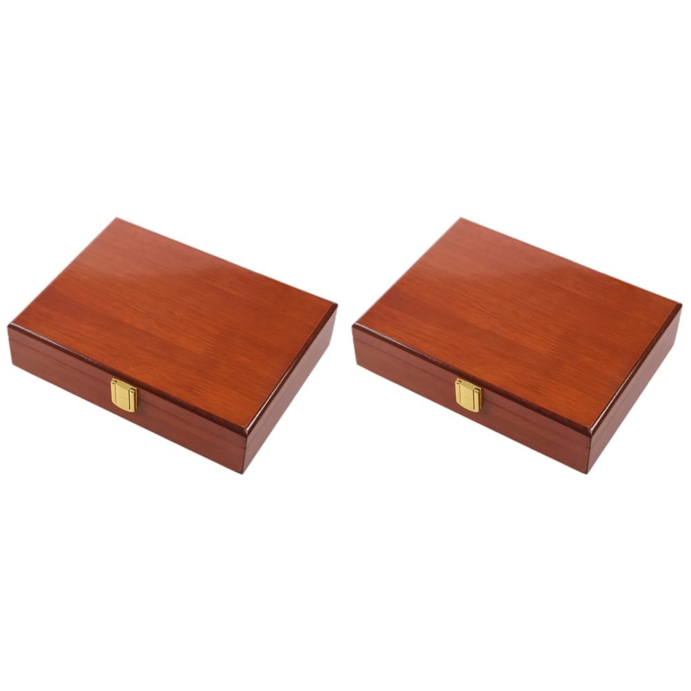 Hndhbfgrt 2X Vintage Wooden Showcase Box Display Jewelry Display for Rings Earrings Cufflinks