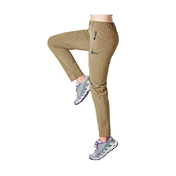 Gopune-Womens-Outdoor-Hiking-Pants-Lightweight-Quick-Dry-Water-Resistant-Mountain-Trouser Gopune Women's Outdoor Lightweight Quick Dry Sportswear Water Resistant Hiking Pants with Pockets (Khaki,M)