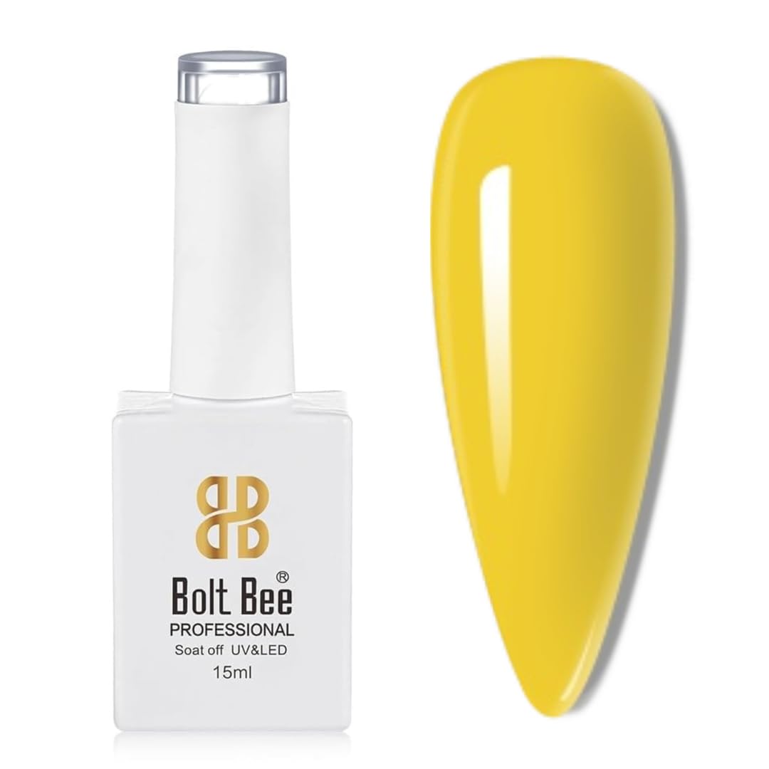 Bolt Bee Sunflower Yellow Color Gel Nail Polish Soak Off UV Gel DIY at Home Manicure Salon Nail Art (140, 15ml)-image-22
