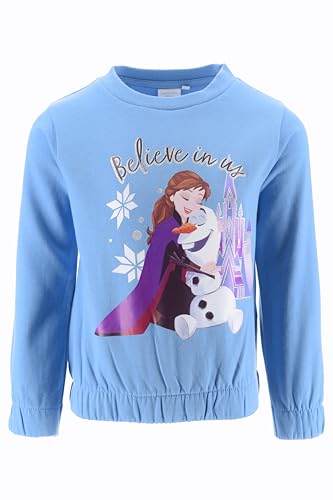 Disney La Reine des Neiges, Sweat Shirt, Fille (Bleu,5 Ans)