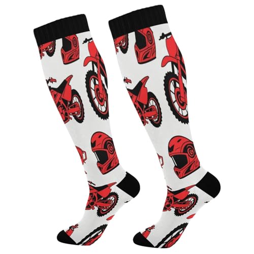 Slewiaeky Car Motorcycle Watercolor Vehicle Compression Sock for Women Men Knee High Socks for Nurses Running Hiking 1 Pair